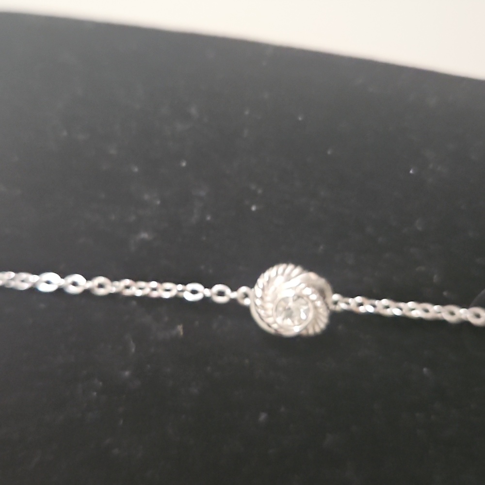 Kate Spade Long Silver Necklace with Crystal Accents - Picture 2 of 6